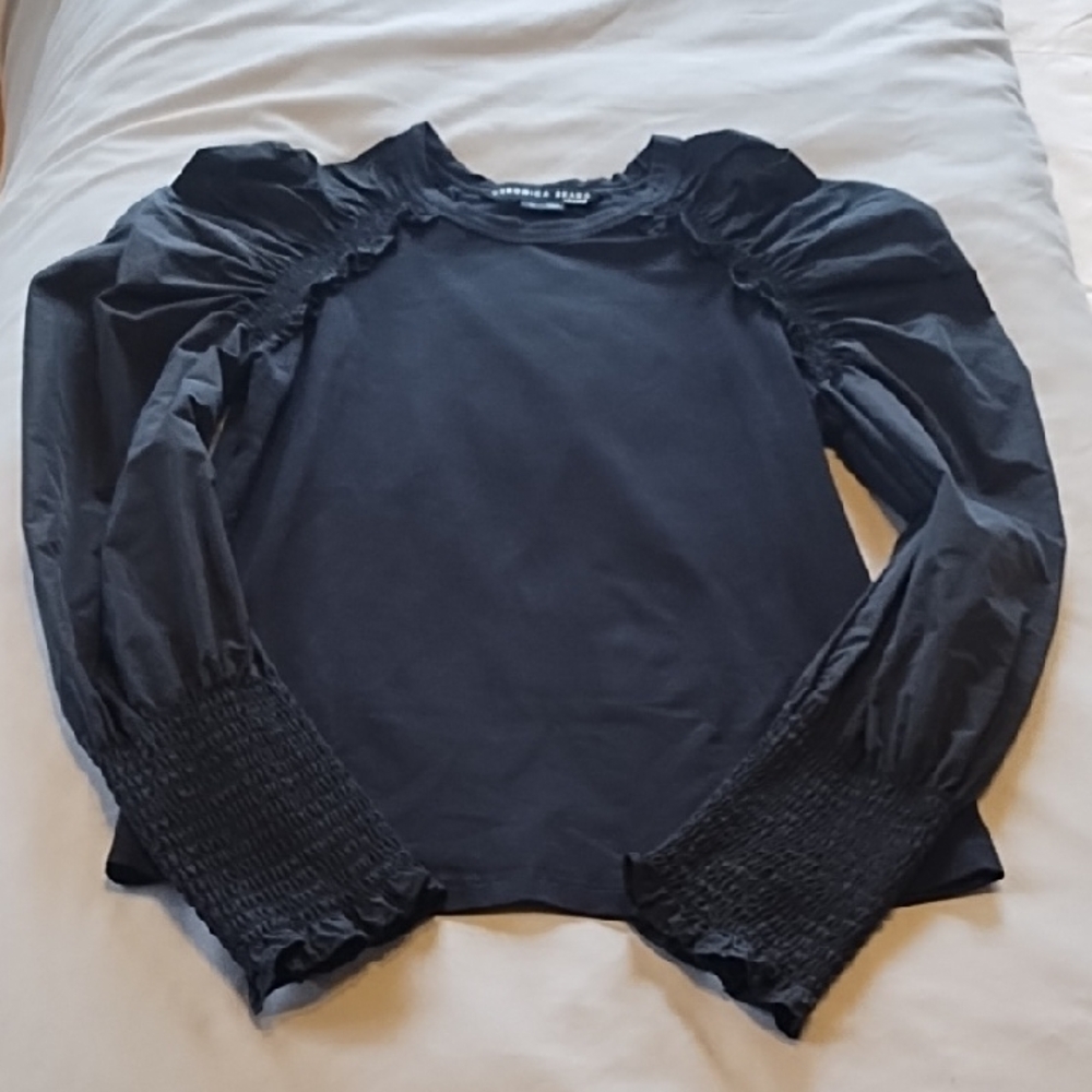 Women's Black Veronica Beard Embellished Tee XS